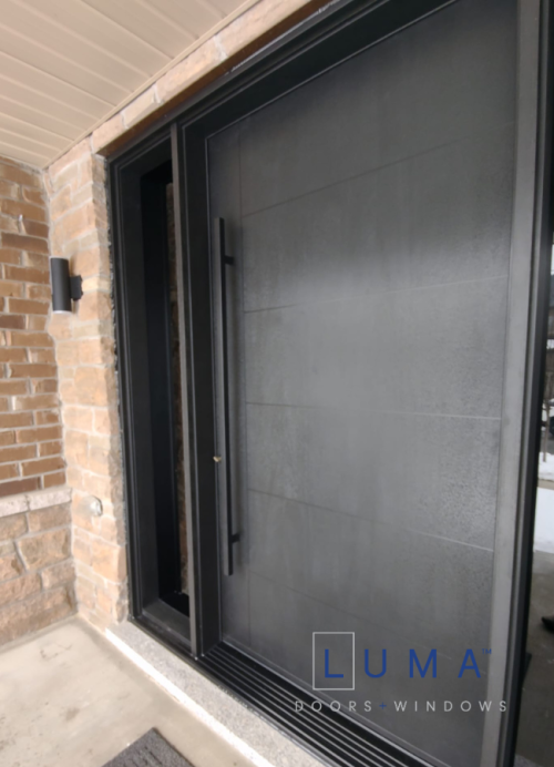 black tinted glass sidelites fiberglass door