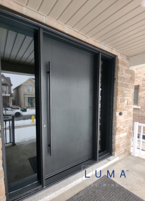 custom 48 inch fiberglass door grooved design