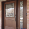 secure stylish fiberglass door with iron glass