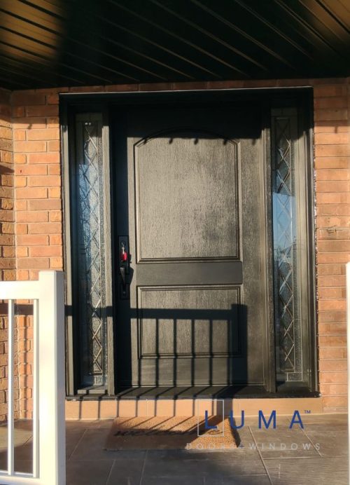 single fiberglass door decorative glass sidelites