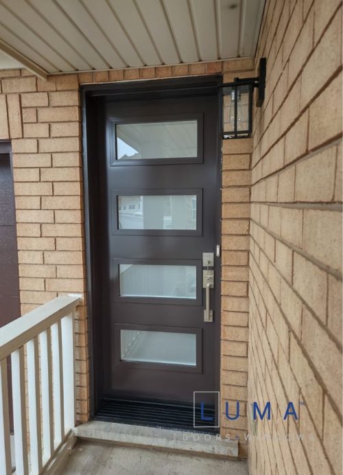 durable steel door modern glass inserts