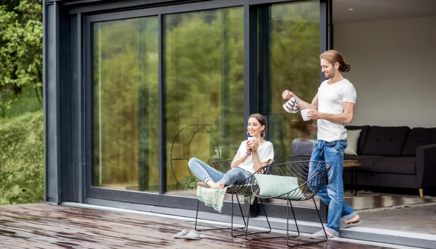 patio doors to let the outside light inside