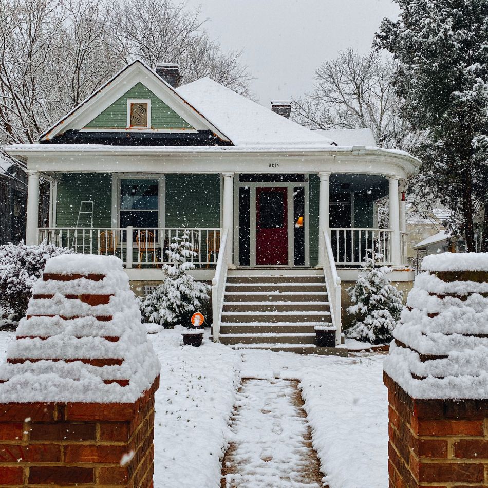 snowy house