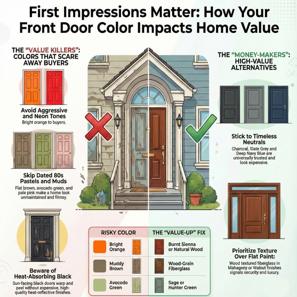 Front door paint color do's and don'ts chart Front door paint color do's and don'ts chart