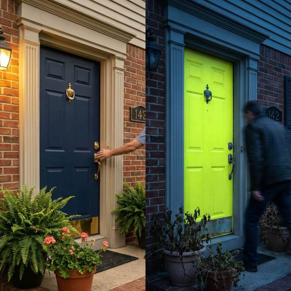 Comparison of best and worst front door colors.