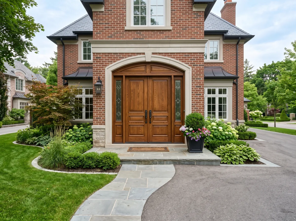 Double entry door hardware options including multi-point lock and wrought iron handles