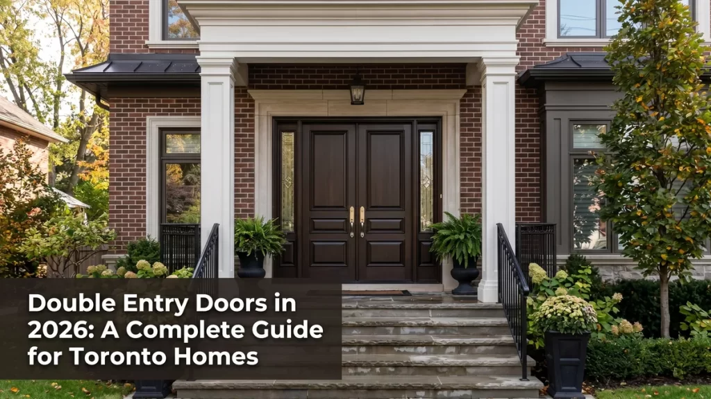 Elegant double entry door with sidelights on a Toronto brick home in 2026